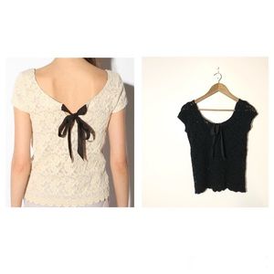 URBAN OUTFITTERS Pins & Needles Lace Tie Back Top Size S